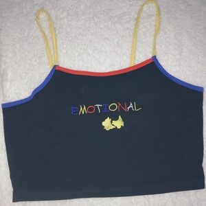 Crop top tank top color block